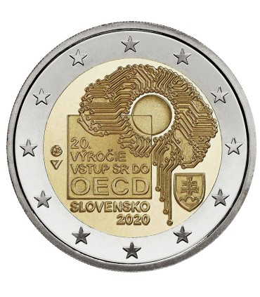 Munt 2 Euro Slowakije 2020 BU - 20 jaar OESO-lidmaatschap €11,90
