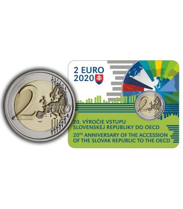 Tarjeta Monedero 2 Euro Eslovaquia 2020 BU - 20 años de pertenencia a la OCDE €11.90