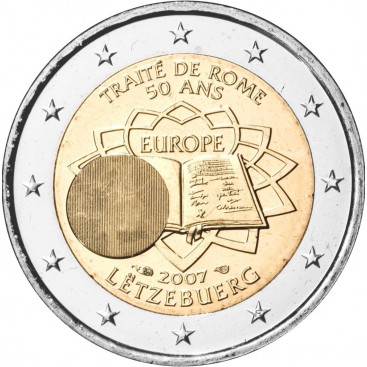 2 Euro Luxembourg 2007 Traité de Rome -   Thème: 2 € commémorative au traité de Rome Portugal 2007.    Tirage : 1 000 000 exempl