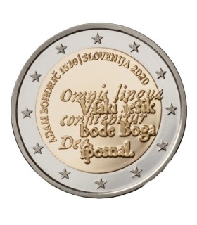 2 Euro Fine Proof BE Slovenië 2020 - 500ste geboortedag van Adam Bohorič €39,95