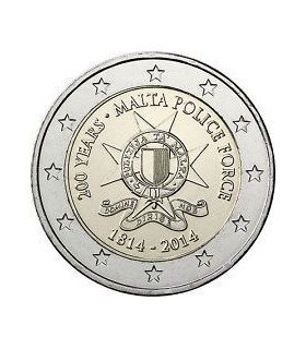 policía de 2 euros conmemorativa de MALTA 2014 15,95