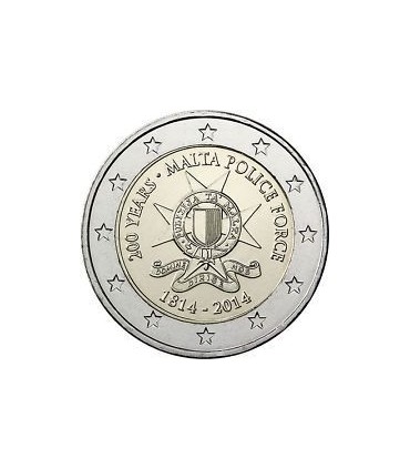 policía de 2 euros conmemorativa de MALTA 2014 15,95