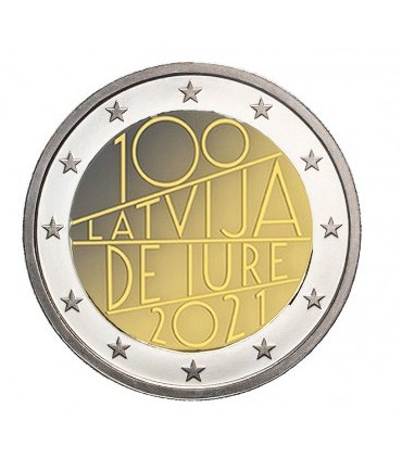 2 Euro BU Letónia 2021 - 100 anos de Jure 44,95