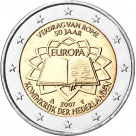 2 Euro Pays bas 2007 Traité de Rome -   Thème: 2 € commémorative Portugal 2007 commémorant la Présidence de l'union Européenne. 