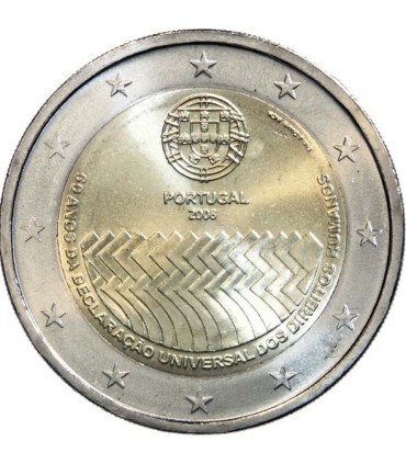 2 Euro Portugal 2008 Derechos Humanos 6,19