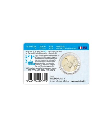 Coincard 2 Euro Frankreich 2021 - Unicef  14,99 €