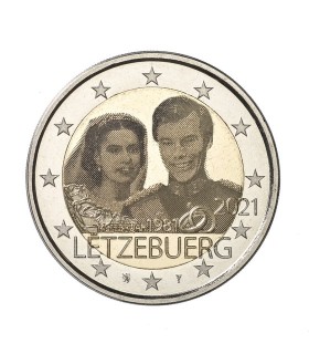2 Euro Luxemburg 2021 - 40 jaar huwelijk van Groothertog Henri fotoversie € 8,97