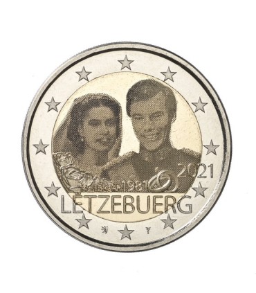 2 Euro Luxemburgo 2021 - 40 años de matrimonio del Gran Duque Enrique versión fotográfica € 8.97