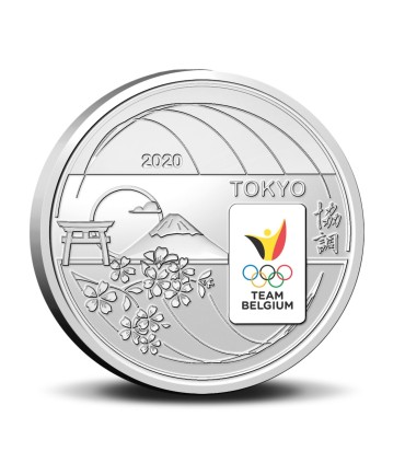 5 euro Belgio 2021 - Squadra Belgio - Giochi Olimpici di Tokyo versione a colori  19,95 €