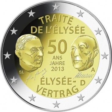 2 Euro ALLEMAGNE 2013 Traité Elysée - Dans le cadre de la célébration du cinquantenaire de la signature du Traité de l'Elysée, u