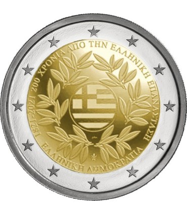 2 Euro Grécia 2021 - Bicentenário da Revolução Grega 3,89