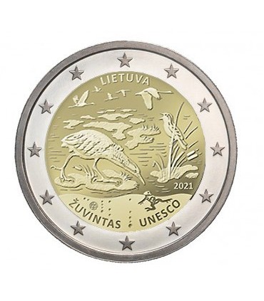 2 Euro Lituania 2021 - žuvintas Reserva de la Biosfera €3.49