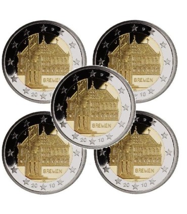 5 x 2 Euro Duitsland 2010 -Breme atelier ADFGJ €33,95
