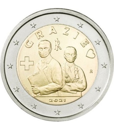 2 euros Itália 2021 - Obrigado aos profissionais de saúde 3,95 euros
