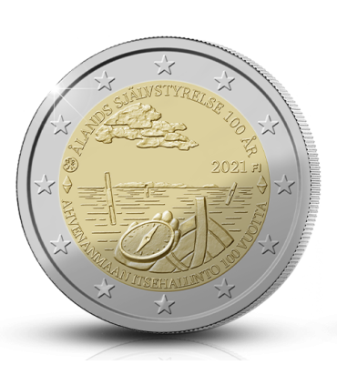 2 Euro Finlandia 2021 - 100 años de autonomía por Aland €6.95