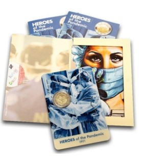 2 Euro Malta 2021 Coincard - Héroes de la Pandemia €84.95