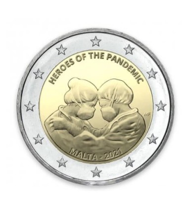 2 Euro Malta 2021 Coincard - Héroes de la Pandemia €84.95
