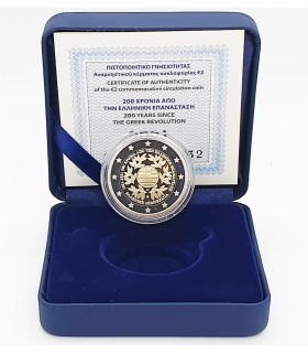 2 Euro Proof Grécia 2021 - Bicentenário da Revolução Grega € 34,95