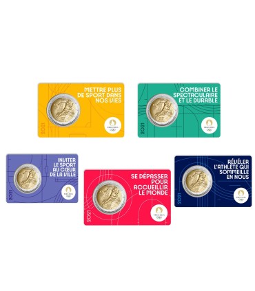 5 x 2 Euro Francia 2021 - Parigi 2024  53,95 €