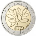 2 Euro Finlande 2004 Elargissement UE - 2 euro commémorative Finlande 2004 avec un dessin représente un pilier stylisé dont les 