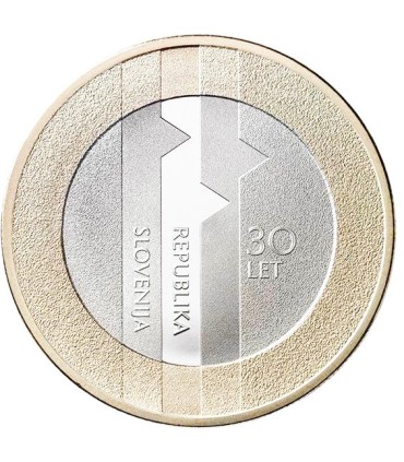 3 euros Eslovénia 2021 30 anos da independência da Eslovénia 6,45 euros