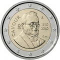 2 Euro italie 2010 Cavour - commémorative de 2 € 2010 d'Italie 200e anniversaire de la naissance Camillo Benso' date 