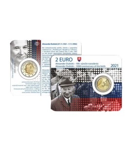 Muntkaart 2 Euro Slowakije 2021 - Alexander Dubček € 11,95