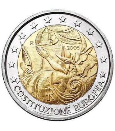 2 euros Itália 2005 Constituição da UE 5,90 euros