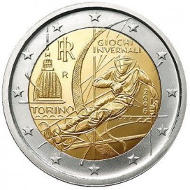2 Euro italie 2006 Jeux de Turin -  Thème: 2 € commémorative Italie 2006 commémorant les jeux olympiques d'hiver de Turin. 