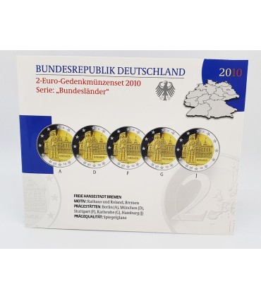 SET 5*2 Euro Duitsland 2010 BE €89,30