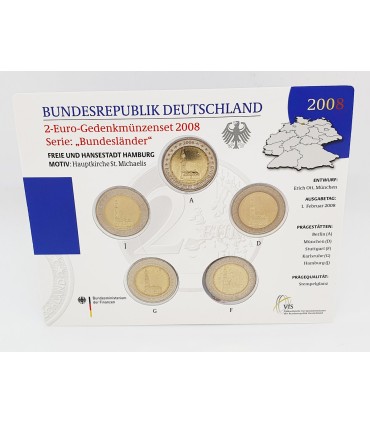 SET 5*2 Euro Deutschland 2008 BU  55,18 €