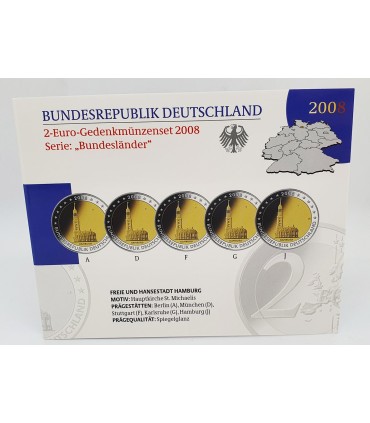 SET 5*2 Euro Duitsland 2008 BE € 102,34