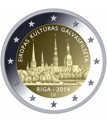 2 Euro LETLAND 2014 De hoofdstad Riga € 5,19