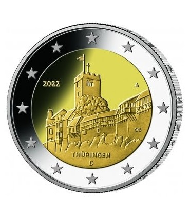 5 x 2 euro Germania 2022 Fine Proof BE - Castello di Wartburg  38,99 €