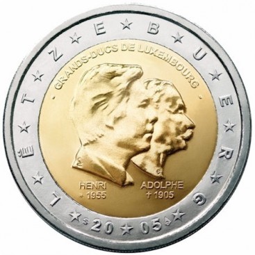 2 Euro Luxembourg 2005 Grand Duc Henri -  Thème: 2 € commémorative Luxembourg 2005.  Tirage : 2.653.500  exemplaires 