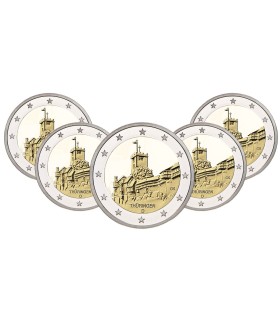 5 x 2 euro Alemania 2022 - Castillo de Wartburg  21,90 €