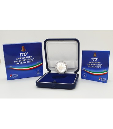 2 Euro Italia 2022 BE - 170 años de la Policía Italiana € 44.95