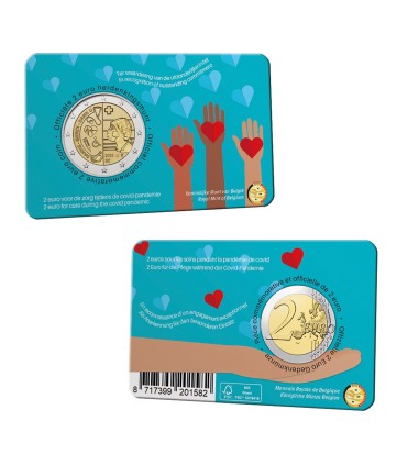 Cartão de moedas flamengo de 2 euros Bélgica 2022 9,95