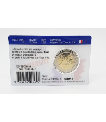 Muntkaart 2 Euro Frankrijk 2022 - Chirac €38,95