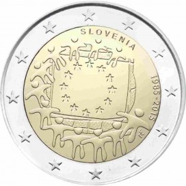2 Euro slovénie 2015 Drapeau -   Description:Afin de célébrer le 30e anniversaire du drapeau de l’UE, les pays de la 