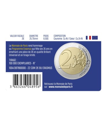 2 Euro BU Frankrijk 2022 - Erasmus €14,89
