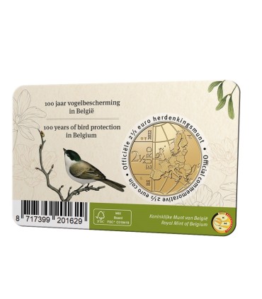 Moneta da 2,50 euro Belgio 2022 -100 anni di protezione degli uccelli in Belgio  9,95 €