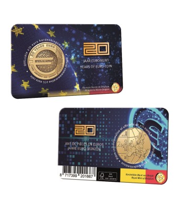 Coincard fiamminga 2,50 euro Belgio 2022 -20 anni di banconote e monete in euro  9,95 €