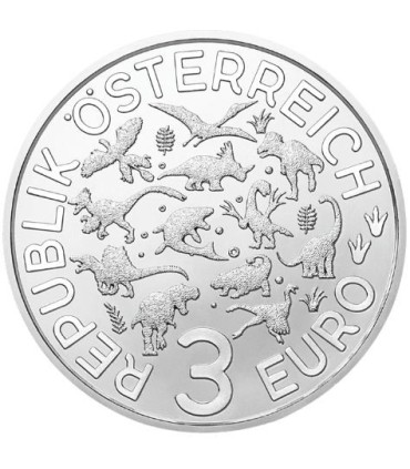 3 euros Áustria 2022 - Pachycephalosaurus 18,90