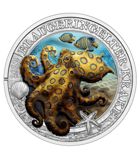 3 euros Austria 2022 - El pulpo del anillo azul 14,95 euros