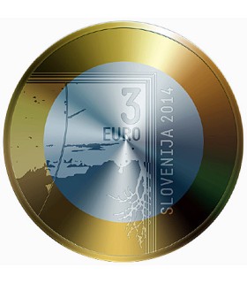 3 euros Eslovénia 2014-Janez Puhar 6,70 euros