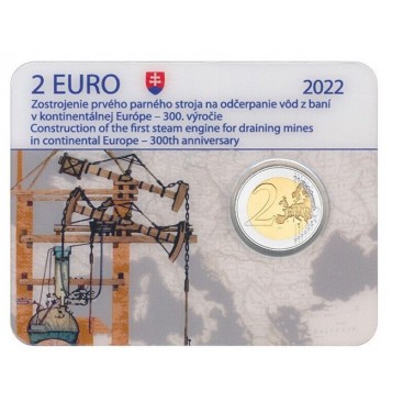 Coincard 2 Euro BU Slovaquie 2022 - 300 ans de la machine à vapeur