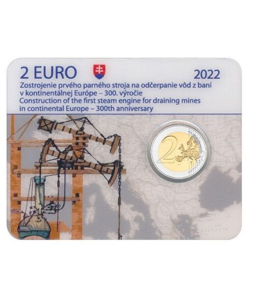 Moeda de 2 euros BU Eslováquia 2022 - 300 anos da máquina a vapor 49,95