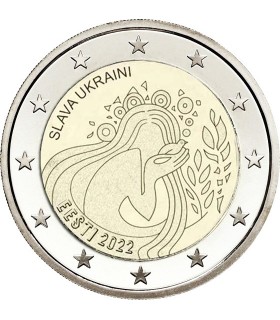 2 euros Estónia 2022 - Ucrânia 3,20 euros