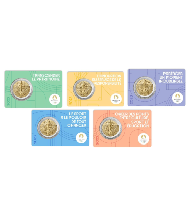 5 x 2 Euro Frankreich 2023 BU - La semeuse - Paris 2024  57,95 €